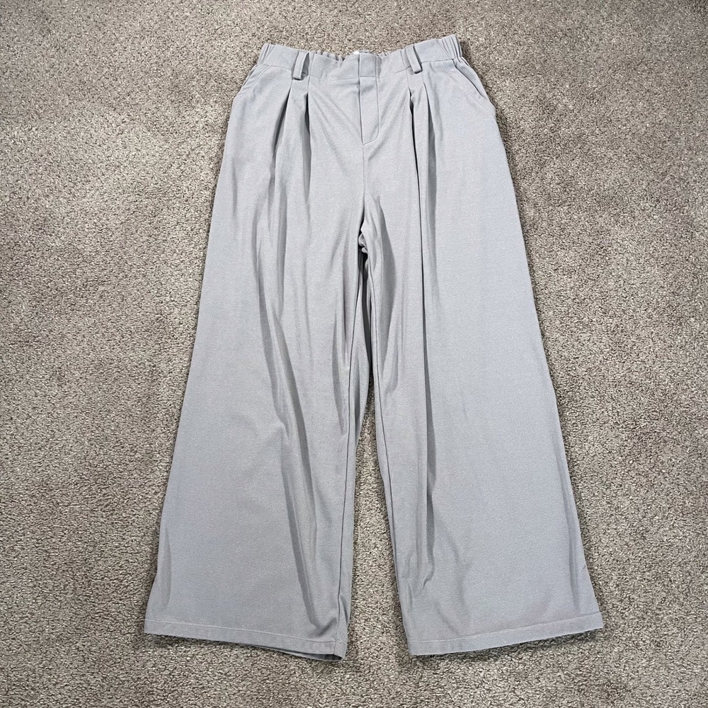 Halara Women's Pants Wide Leg Elastic Waish Flowy Stretch L Gray